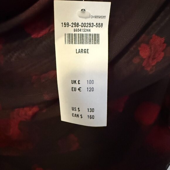 A&F Long-Sleeve Mesh Asymmetrical Draped Maxi Dress - size L - NWT - Picture 7 of 7